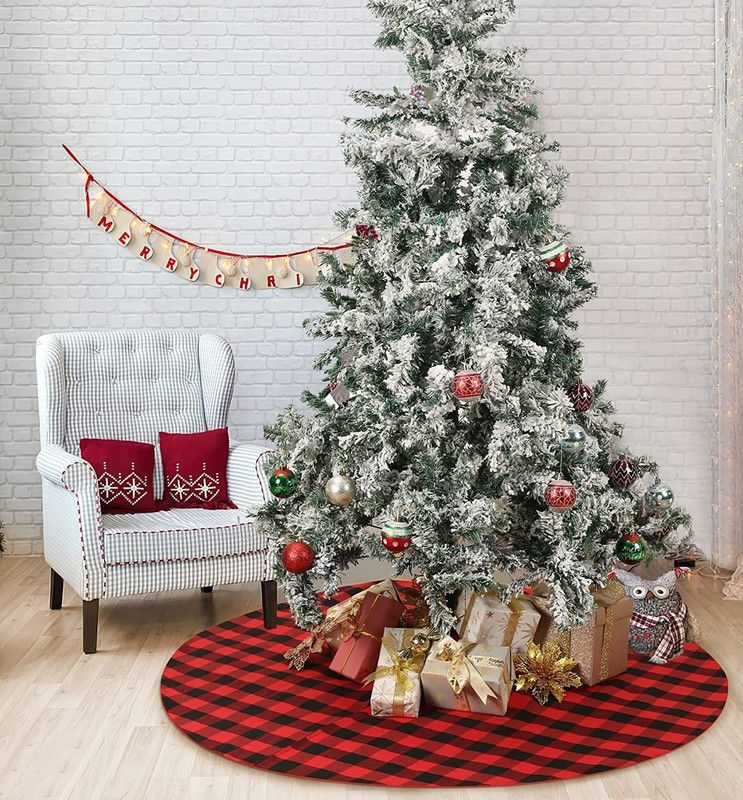 The Purple Tree Buffalo Plaid Christmas Tree Skirt Pack of 1