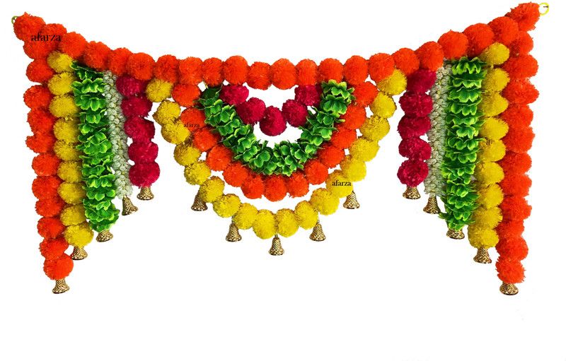 Afarza Artificial Flower Toran Garland for Home Decoration Main Entrance Door Hanging Toran  (Fabric & Recylable Plastic)