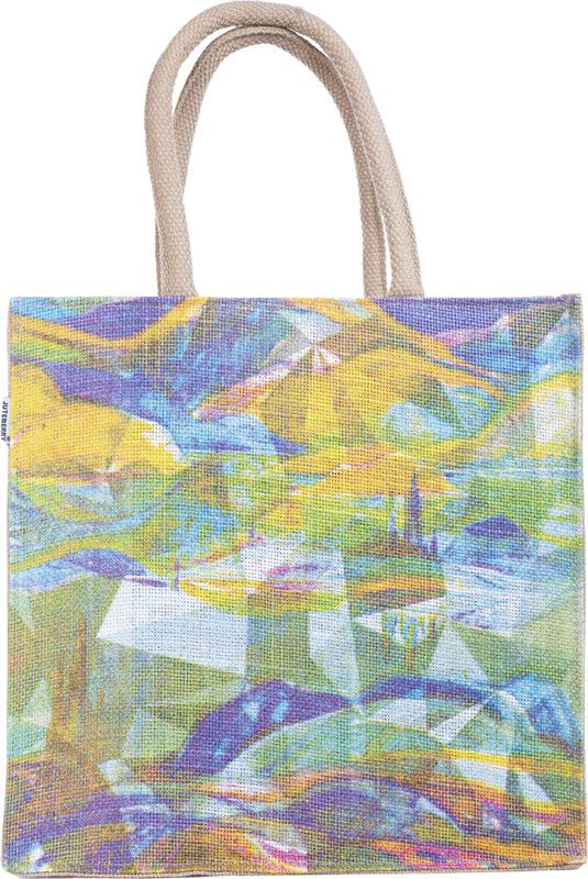 Juteberry Jute Bags, Women Hand bag Eco Friendly, Gifting Bags, Shopping Bags,Lunch Bag  (1 Fancy Printed Jute Bag)