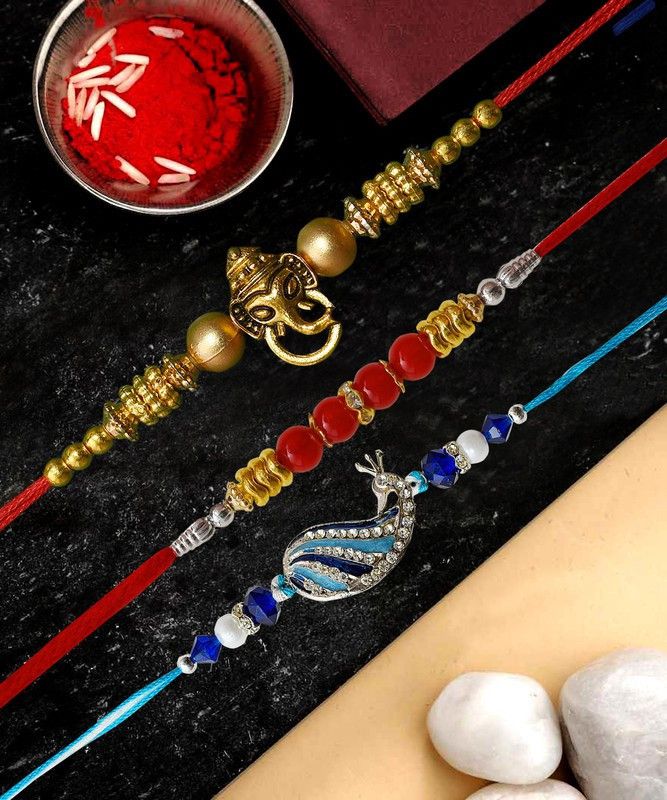 Rakhi Set  (3 Rakhi, 1 Roli Chawal Set)