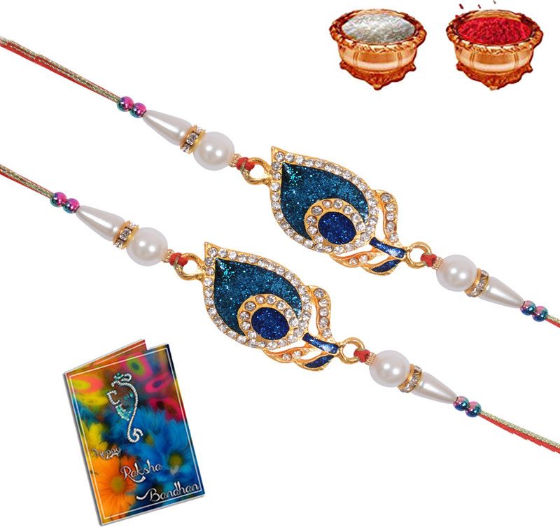 Greeting Card, Rakhi Set  (1 2rakhi,card,roli,chaval)