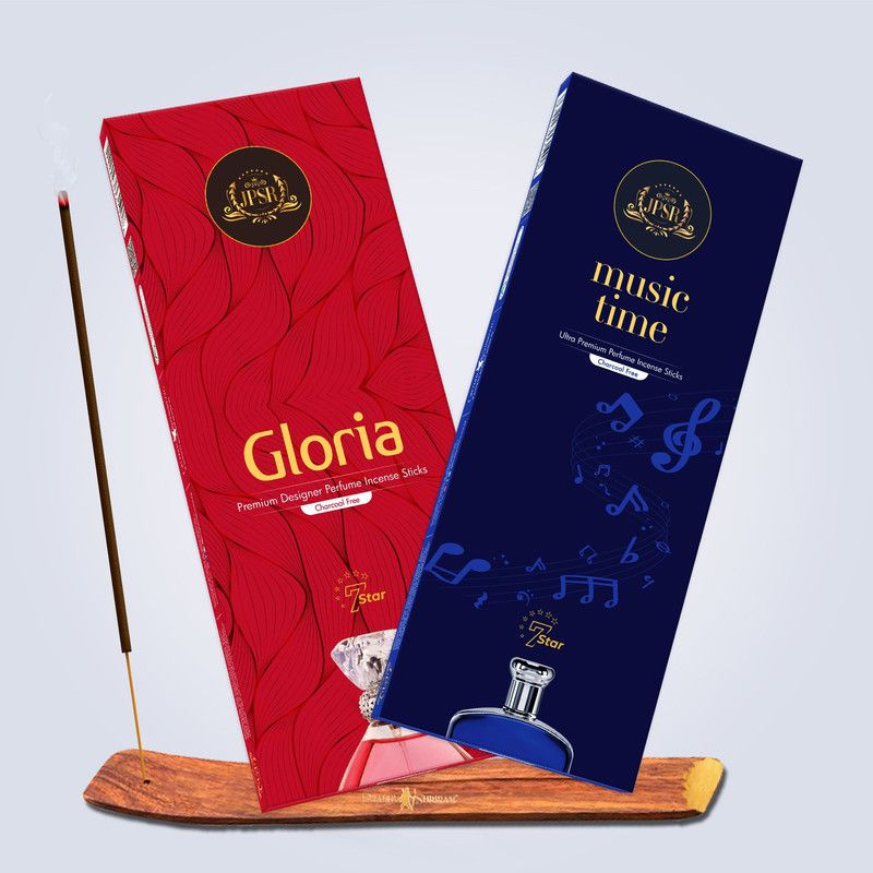 PRABHU SHRIRAM Lifestyle Incense Sticks Pack of-2| Gloria-Music Time Agarbatti|136Sticks|100X2 Premium Designer Perfumes  (68, Set of 2)