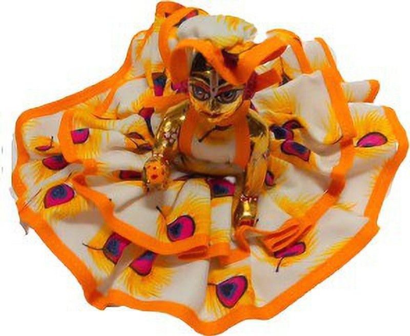 Kanha SUMMER Special Laddu Gopal WESTERN Style PURE COTTON Dress With Cap Size (6) Handmade Premium Quality Dress  (Cotton)