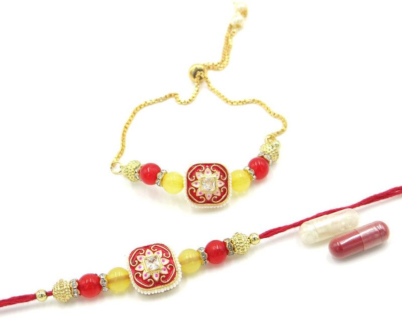 Rakhi, Chawal Roli Pack Set  (Royal Rakhi Set for Bhaiya Bhabhi, Roli Chawal)