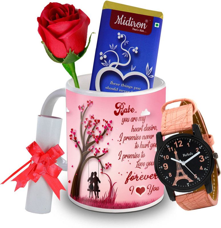 Midiron IZ20DTLoveBar4RoseLCWatF1MU-183 Ceramic Gift Box  (Multicolor)