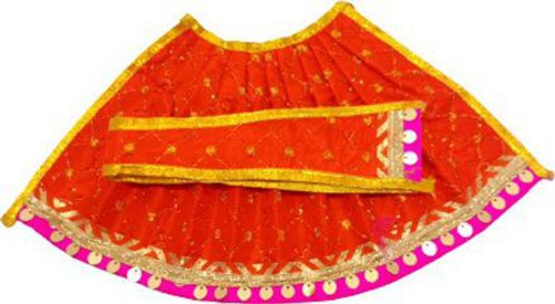 Kanha Mata Rani EMBROIDERY LEHENGA SET With Dupatta Size 7 Inches Premium Quality Dress  (Cotton)