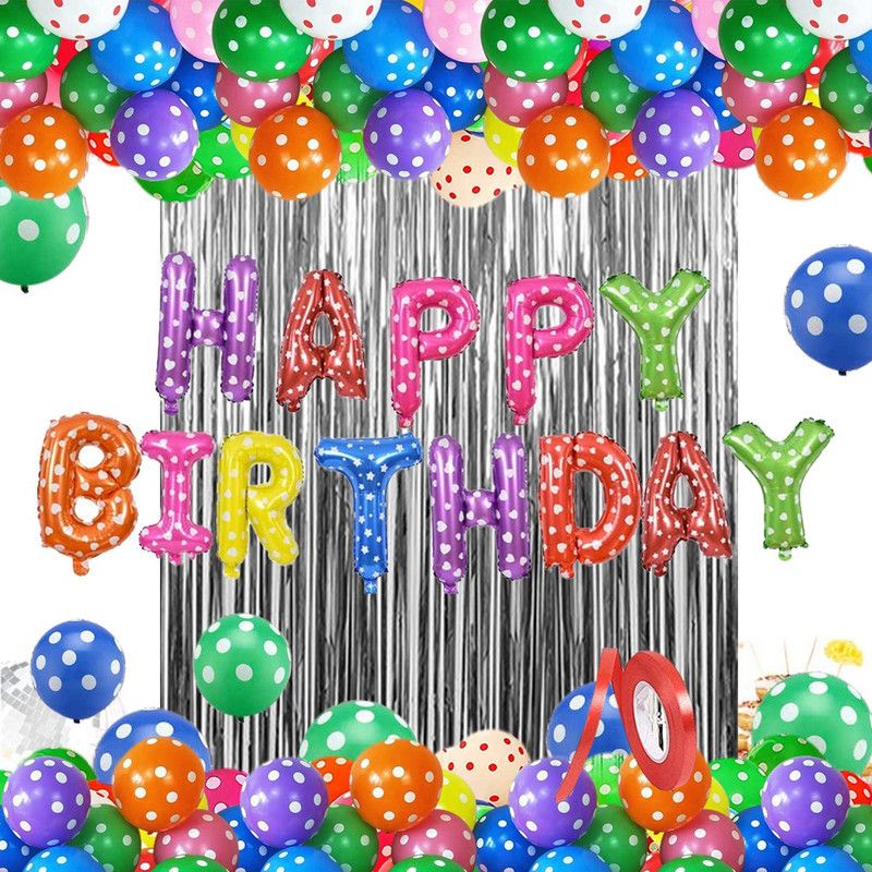Vshop Printed Multi Colour Happy Birthday Combo Balloon  (Multicolor, Pack of 32)