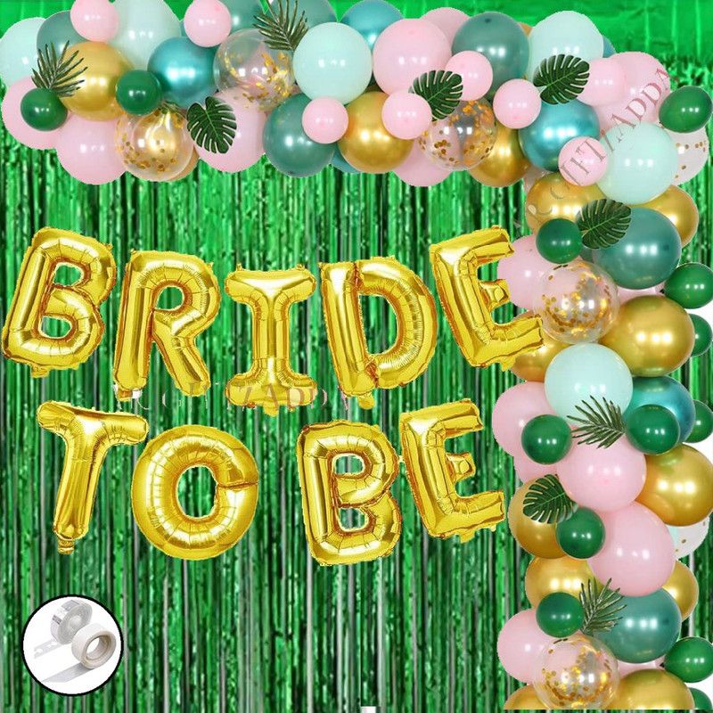 Giftzadda Solid Bride To Be Balloon Decoration Kit | Bridal Shower Haldi Ceremony Mehndi Night Balloon Bouquet  (Multicolor, Pack of 38)