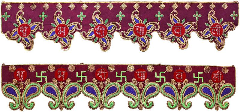 bandhan Embroidery Toran for Home Door Latest toran for Main gate Designer Fancy toran for Diwali Navratri Decoration Bandarwal for Door- (2pcs)-C15 Toran  (Velvet, Cotton)