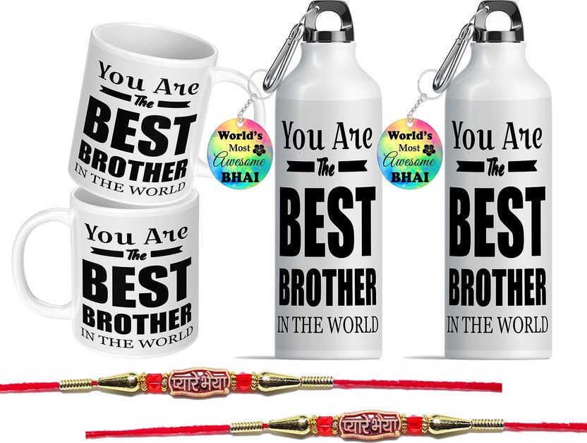 Rakhi, Bottle, Mug Set  (Pack of 8)