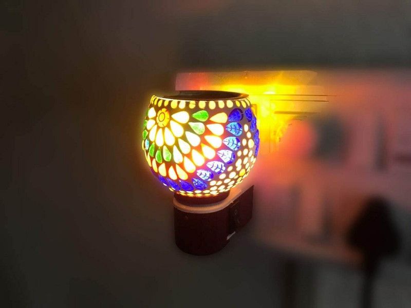 KUHUFASHIONS Glass Kapoor Dani & Essential Oil Diffuser with On Off Switch Ceramic, Plastic, Stainless Steel Incense Holder  (Multicolor)