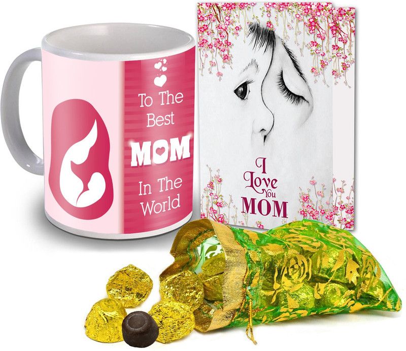 Midiron Gift for Mom| 15 Chocolate | Greeting Card | Coffee Mug on Mother’s Day, Birthday Anniversary IZ20ST-04 Ceramic Gift Box  (Multicolor)