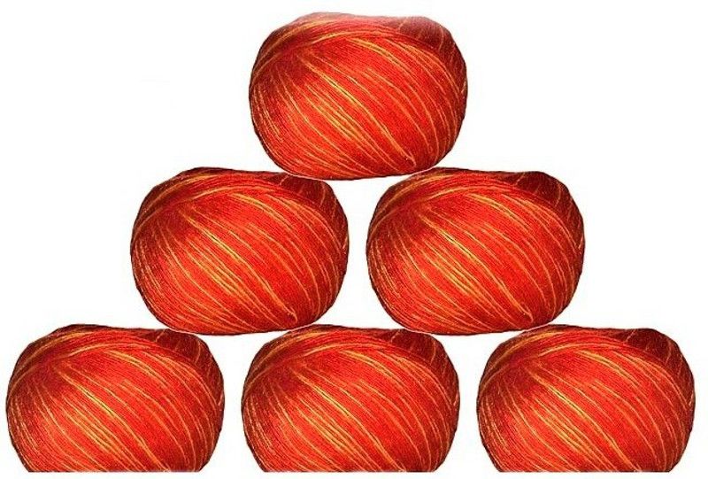 Kuhu Creations Silk Mauli - Kalawa - Raksha Sutra with Two Natural Colors Red and Saffron in Silk Thread 6 Pieces Combo