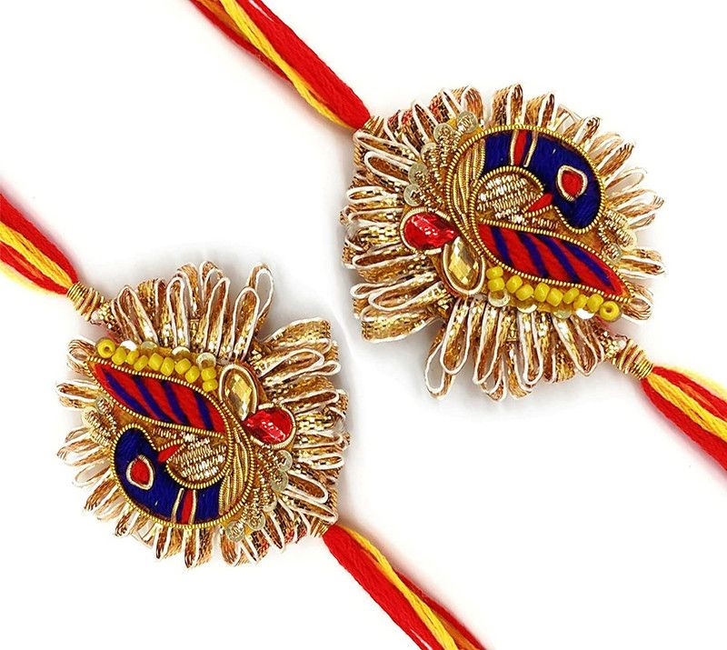 Chawal Roli Pack, Rakhi Set  (2 Rakhi, 1 Roli chawal)