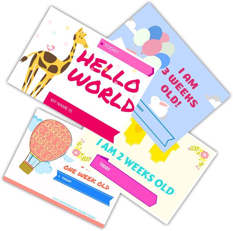 Chipbeys Baby Milestone Cards, Baby Shower Gift, Newborn Gift, Baby Photo Props, Baby Monthly Card, Monochrome Baby Gift, New Baby Card Game Greeting Card pack of 30 Greeting Card  (Multicolor, Pack of 30)