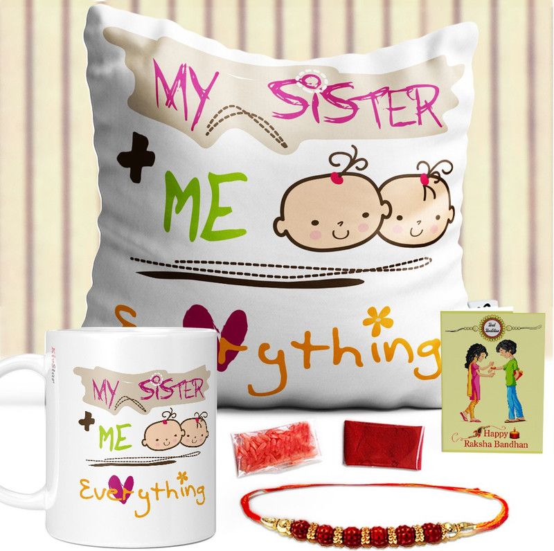 Cushion Set  (Mug,Pillow,Roli,chaval,Rakhi)