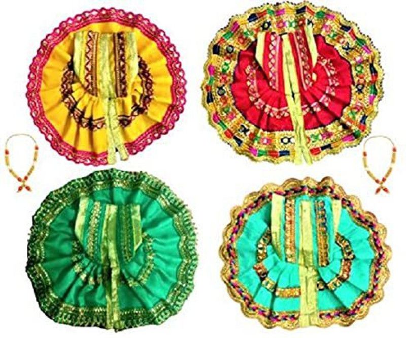 MountAlps Gopal Ji Dress, made of Silk Cloth, Dress Diameter: 6 Inch, Idol Size-2 Dress  (Silk)