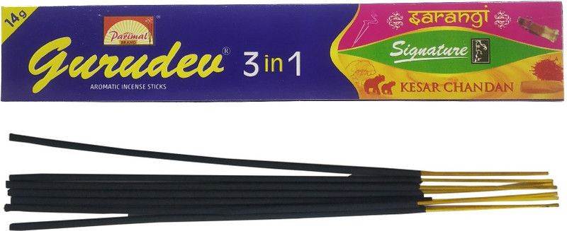 Stylewell Pack of 1 (10 Sticks Per Box) Gurudev 3-In-1 Premium Agarbattis Incense Sticks Scented  (10, Set of 1)