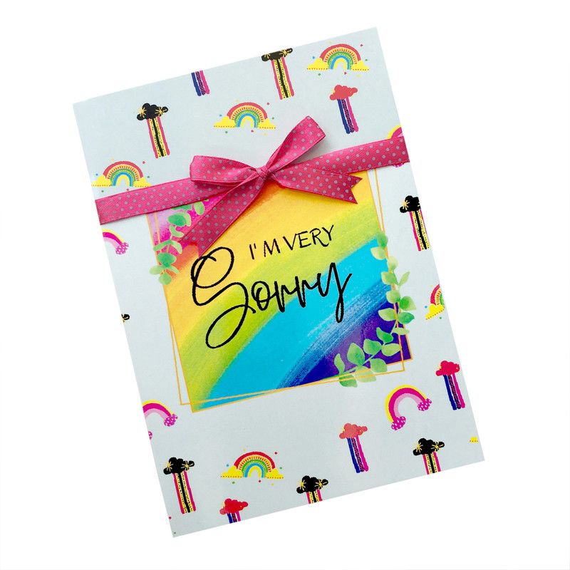 Gaurangi Rainbow Theme Sorry Card For Friend/ Girlfriend/ Boyfriend/ Husband/ Wife Greeting Card  (Sky, Pack of 1)
