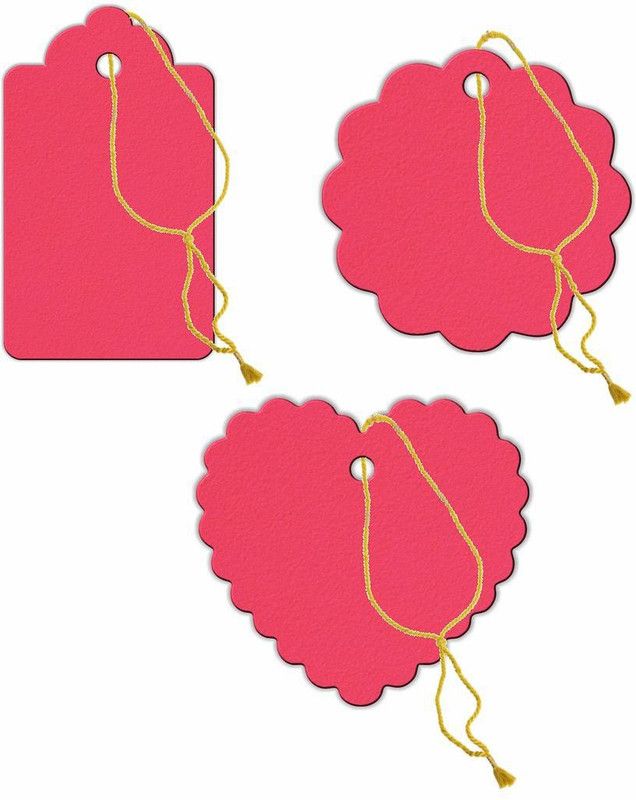 CVANU 150pcs Designer Blank Craft Paper Label/ Note Garment Hang Card Double-Sided Printable Handmade Gift Tag With Golden Strings Idea For Festival Decoration And Special Occasion - Lipstick Colour Greeting Card  (Lipstick, Pack of 150)