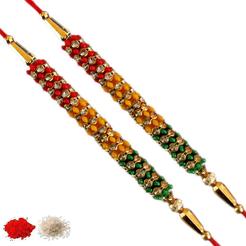 rakhiya Rakhi, Chawal Roli Pack  (Rakhi Set, Roli Packet, Chawal Packet)