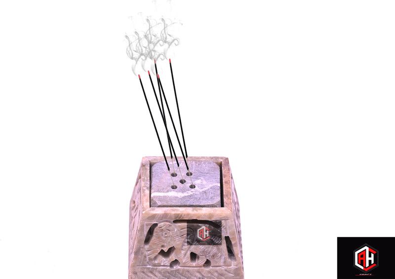 AHcraft Marble Incense Holder  (Pink, Multicolor)