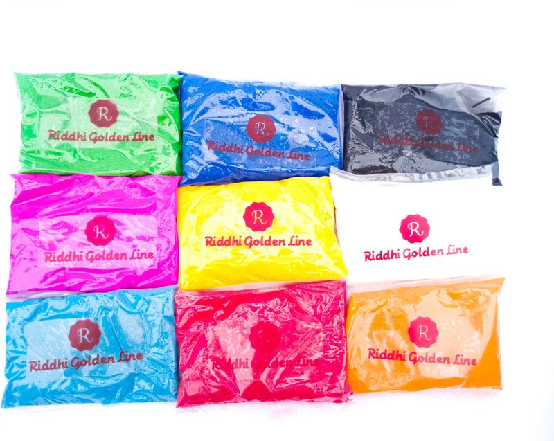 Riddhi Golden Line Pack of 5 Rangoli Powder  (Multicolor)