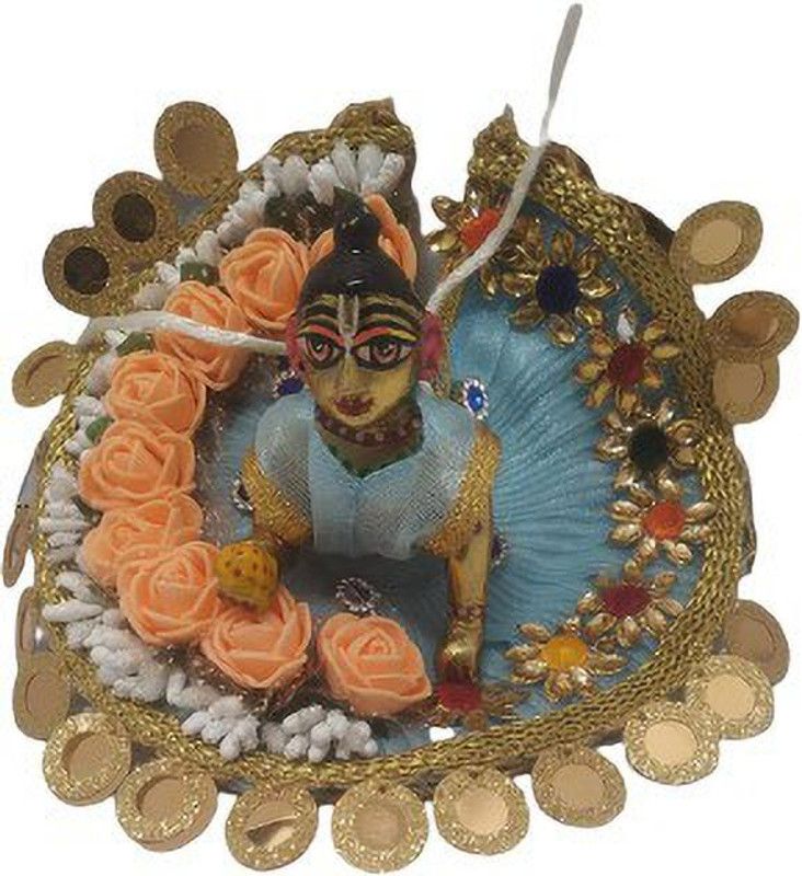 SHYAM Festival Special Laddu Gopal HEAVY Look Dress Decorate With POLLEN And Flowers [Best For ALL Upcoming Festivals Seasons/Weather Dress] (Navratri,Dandia And Diwali Special Dress ) Size 2 Handmade Premium Quality Dress  (Cotton)