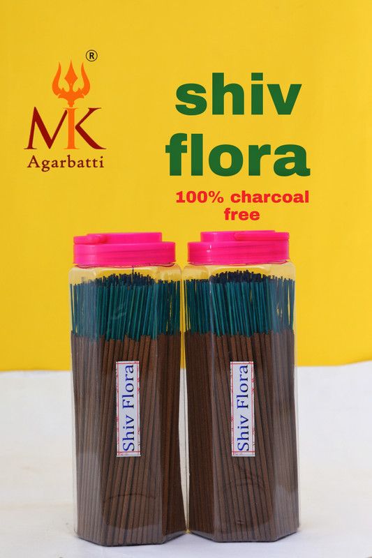 1 kg pack Jar packing Mk Agarbatti shiv flora natural Incense Sticks shiv flora  (1000 g)