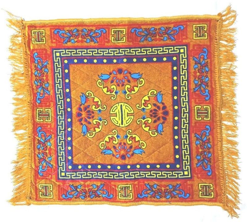 FRIENDS HOME DECOR Velvet Prayer Mat  (GOLDEN, Medium)