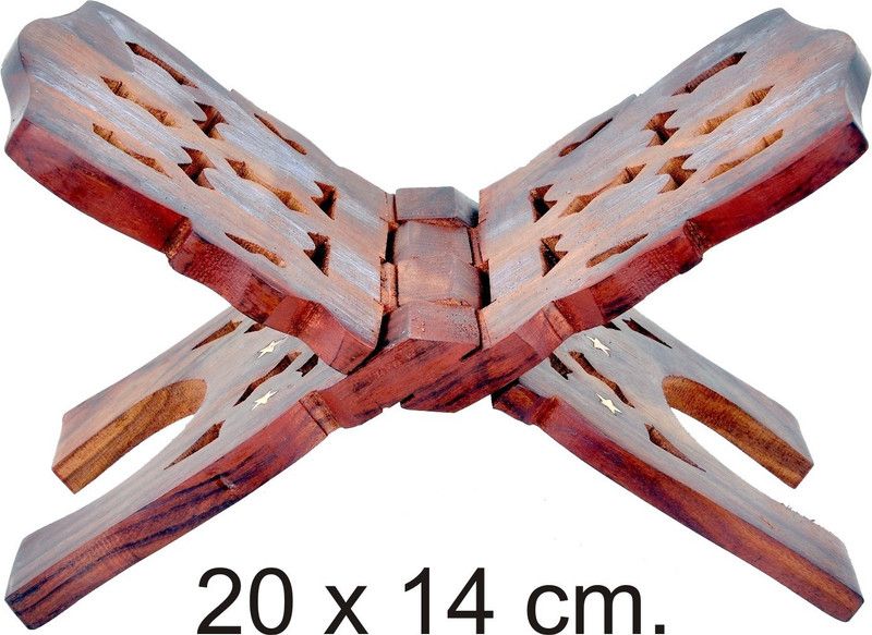 Shiv Wooden Brown Rehal  (Width (Open) = 20 cm : Height (Open) = 14 cm)