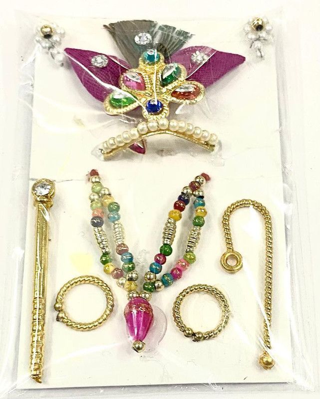 SPSStore DESIGNER MUKUT SET Deity Ornament  (LADDU GOPAL MUKUT SET)