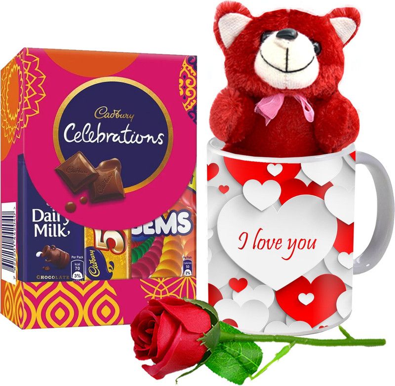 Midiron Special Gift For Girl/ Boy/Him/ Her/ Couple/ Spouse- Mug, Rose,Teddy, Chocolate Ceramic Gift Box  (Multicolor)