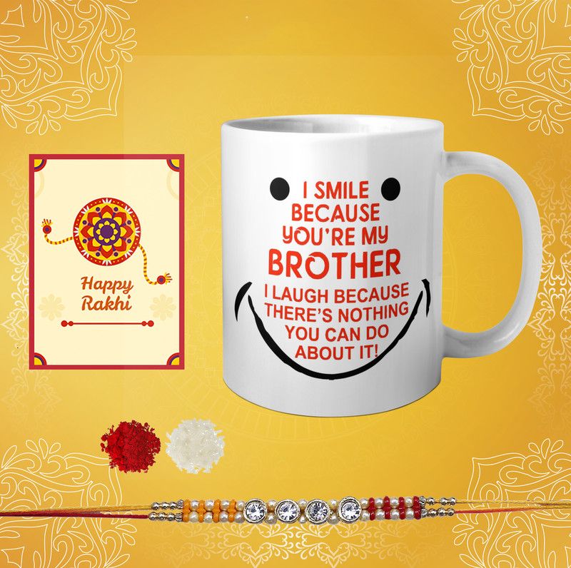 Mug Set  (Rakhi, Greeting Card, Roli Chawal Pack, Mug)