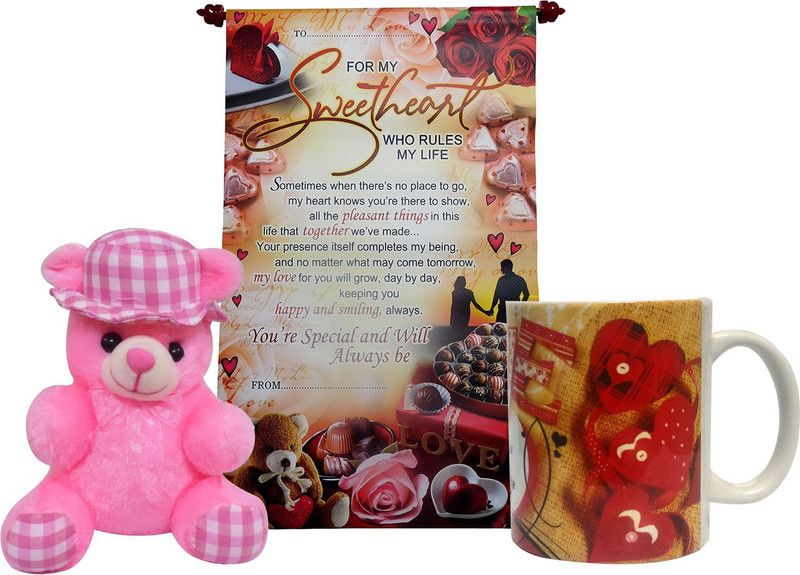 Saugat Traders Mug, Soft Toy, Greeting Card Gift Set