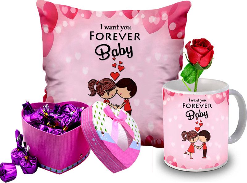 Midiron Valentine Day Gift For Girlfriend/wife (Love Gifts) Ceramic, Microfibre Gift Box  (Multicolor)