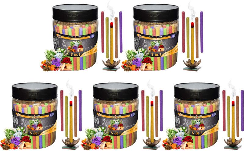 Shankh 5 in 1 (Multiple Fragrances) Dhoop Stick Pack of 1000 gram Fragrance Rose, Mogra, Panchvati, Lavender, Pineapple  (1000, Set of 1)