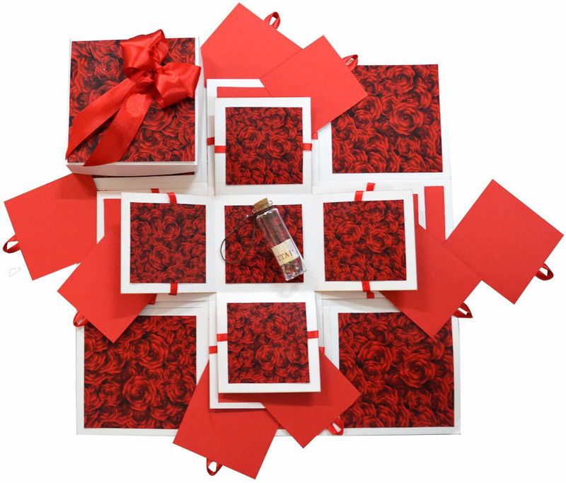 DecuT Handmade Explosion Box Greeting Card  (Multicolor, Pack of 1)