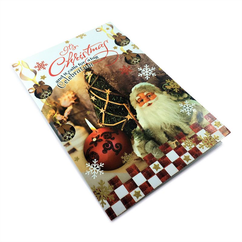 Almoda Creations Merry Christmas Greeting Card  (Multicolor, Pack of 1)