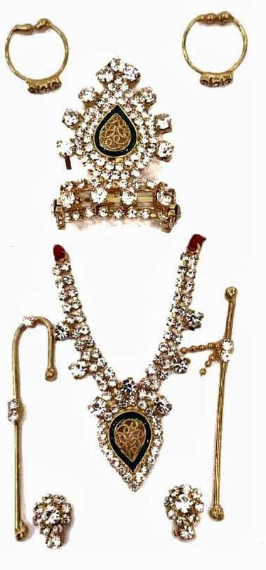 DURGA HOISIERY LADOO GOPAL/THAKUR JI SUNDAR SHRINGAR SET FOR SIZE 2 NO.SMALL Deity Ornament  (LADOO GOPAL/THAKUR JI SUNDAR STONES SHRINGAR SET FOR SIZE 2 NO. SMALL)