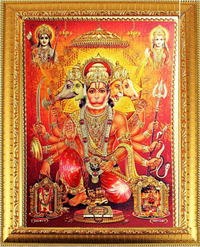 SUNINOW Balaji Darbar | Hanuman ji | Balaji with Ram and Sita Photo Frame Religious Frame