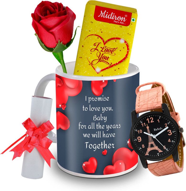 Midiron I IZ20DTLoveBar3RoseLCWatF1MU-189 Ceramic Gift Box  (Multicolor)