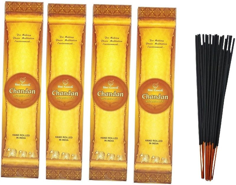 Airtick Box Pack of 4 (15 Sticks Each Box) Chandan Premium Agarbattis Incense Sticks Sandal  (15, Set of 4)