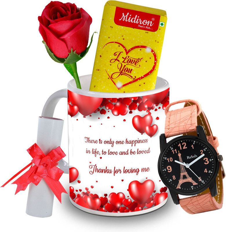 Midiron I IZ20DTLoveBar3RoseLCWatF1MU-193 Ceramic Gift Box  (Multicolor)