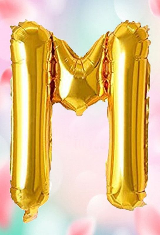 Beets Collection Solid "M" Alphabet Gold Foil Balloon,Decoration Banner,Party Item(Gold,Pack of 1) Balloon  (Gold, Pack of 1)