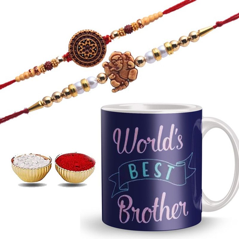 pithora Rakhi, Mug, Chawal Roli Pack  (mug, rakhi)