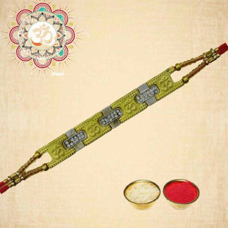 Rakhi, Chawal Roli Pack Set  (Set of 1 Reakhi For Brother With Roli Chawal)