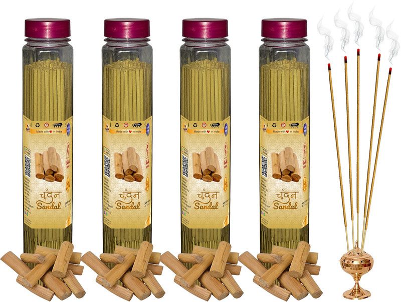 Shankh Sandal (Chandan) Agarbatti (Incense Stick) Pack of 400 gram (100 + 100 + 100 + 100) Fragrance Sandal (Chandan)  (400, Set of 1)