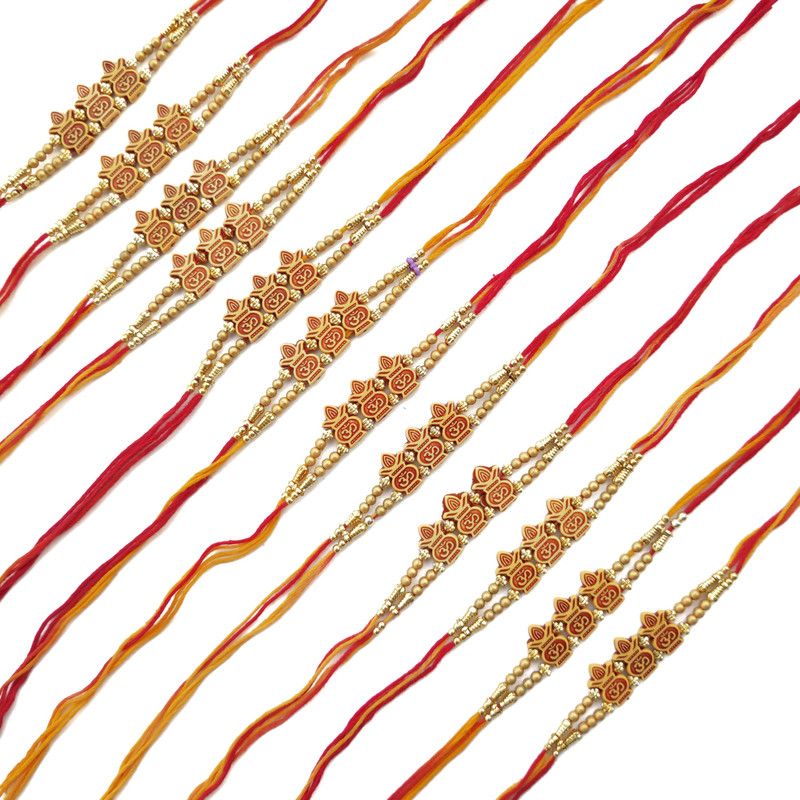 Rakhi Set  (12 Piece Handmade Fancy Designer Rakhi for Mens & Kids)