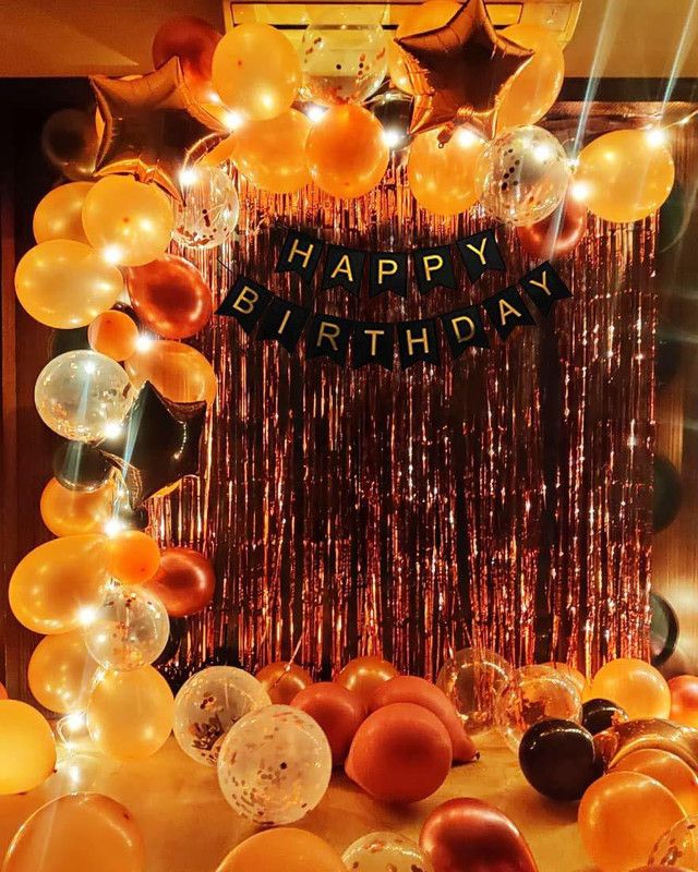 Vshop Printed Birthday Decorations Items With Led Lights - 69Pcs Balloon  (Multicolor, Pack of 69)